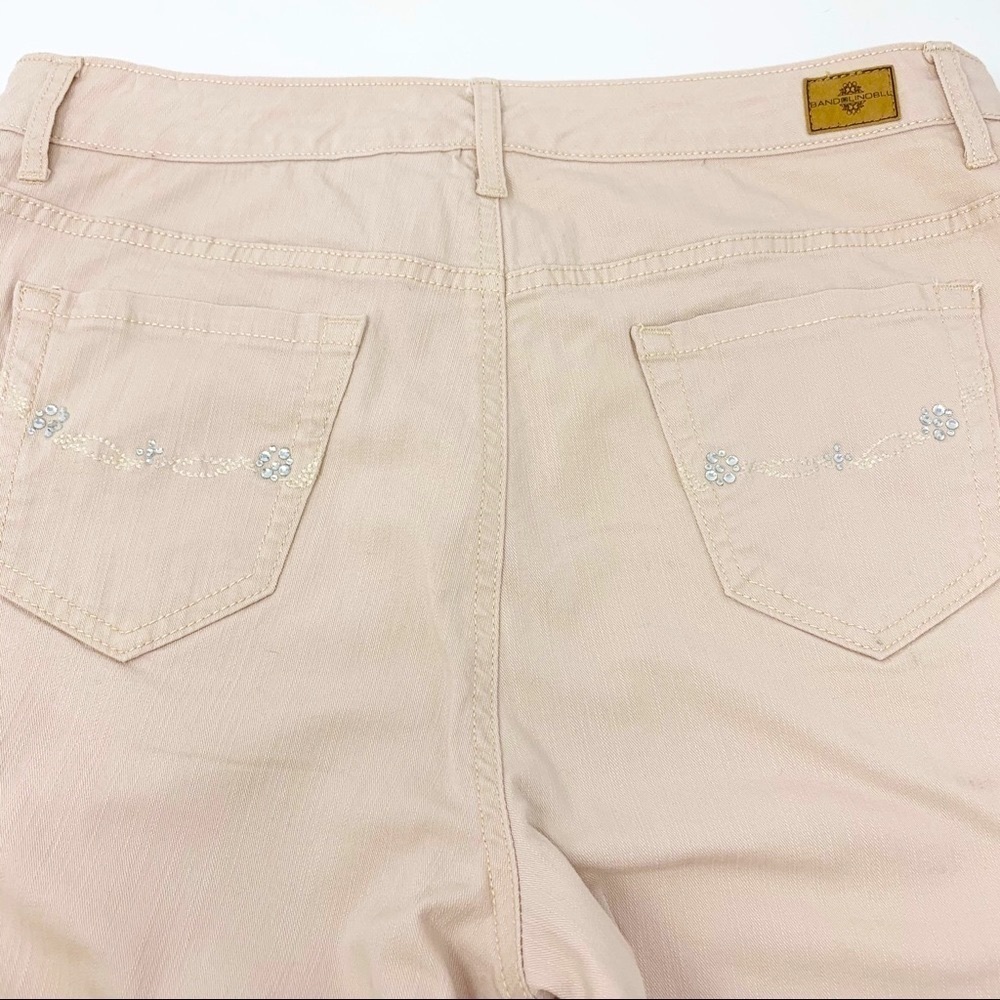 Bandolino Blu Women’s Mandie Blush Pink Sequin Stretch Capris Size 16 High Rise - Picture 9 of 14